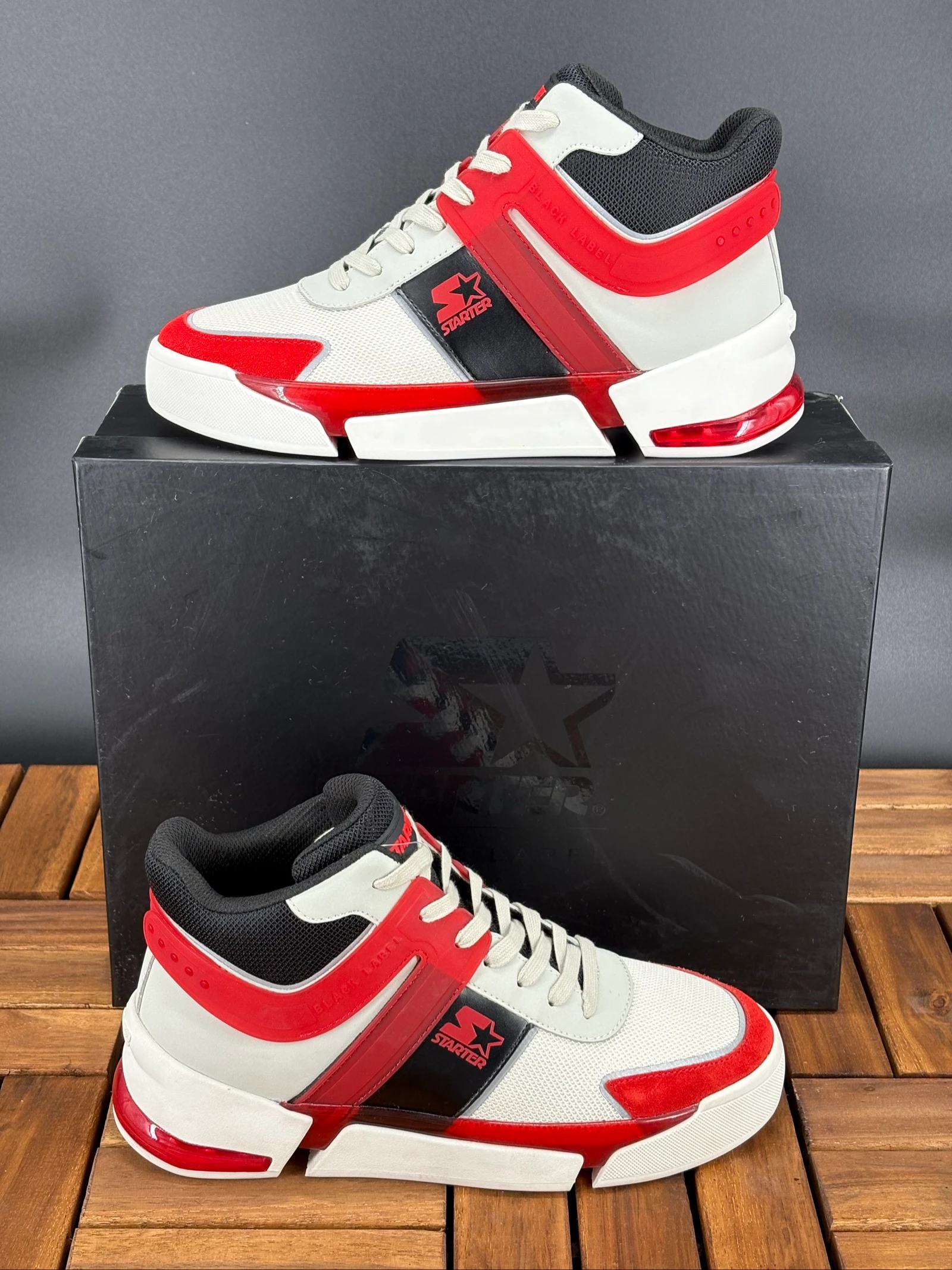 T40 Baskets montantes Starter rouges et blanches – photo 2
